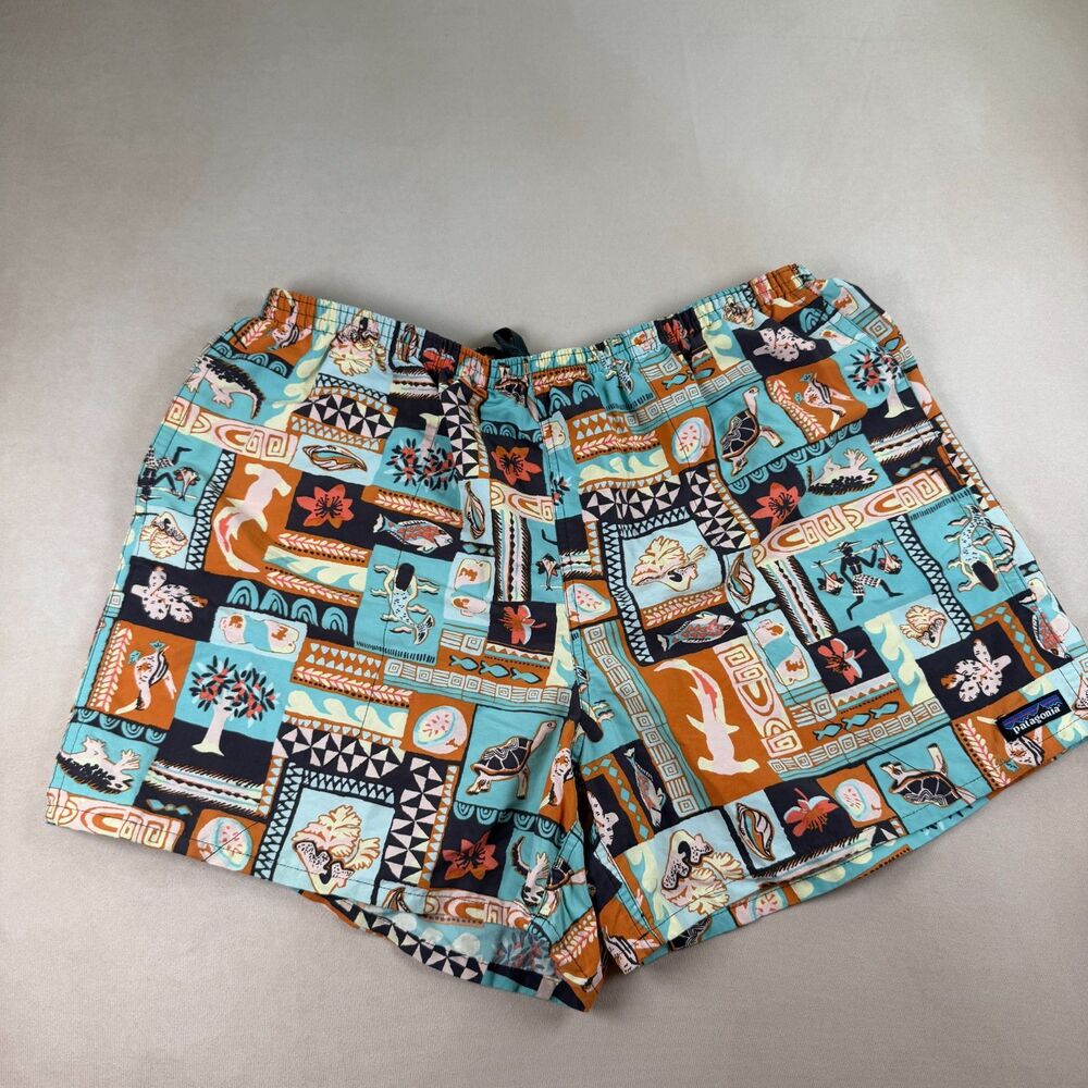 Patagonia XXL Swim Trunks Tropical Hawaiian Print Volley Shorts Mesh Removed